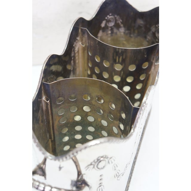 Antique French Silver Plate Divided 3 Bottle Champagne Wine Cooler Bucket For Sale - Image 10 of 16