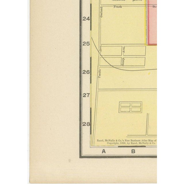 Black Antique Map of Omaha with Union Stock Yards from Rand McNally, 1899 For Sale - Image 8 of 12