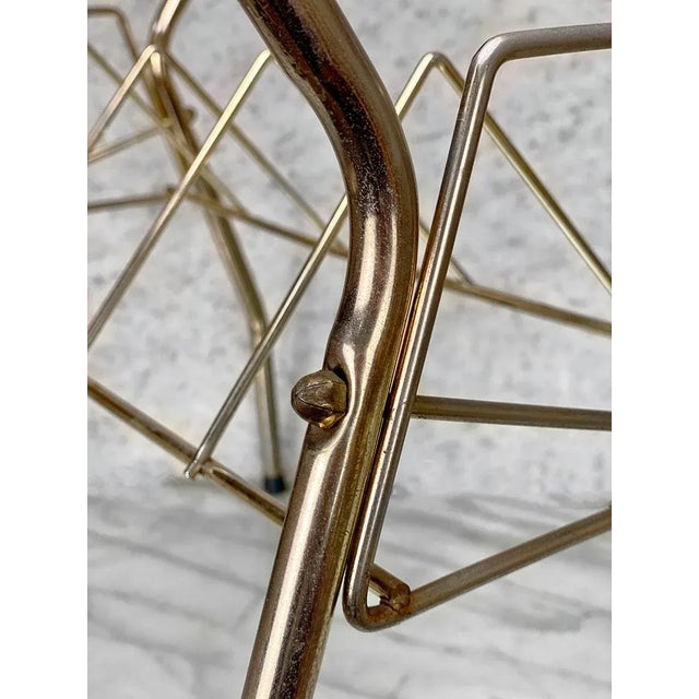 Mid-Century Atomic Gold Aluminum Vinyl Record Holder Stand Caddy For Sale - Image 6 of 8