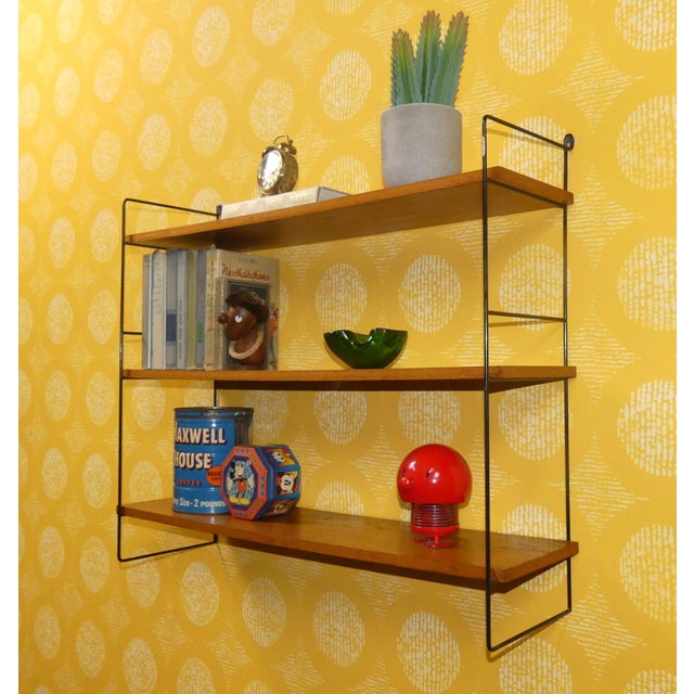 Vintage Classic String Shelf in Walnut, 1960s For Sale - Image 6 of 14