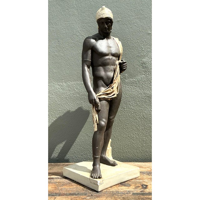 Late 20th Century Vintage Neoclassical Sculpture of Man For Sale - Image 5 of 12