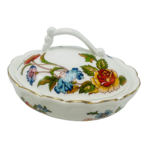 Vintage Ceramic Hand Painted Trinket Box