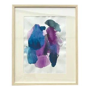 Vintage Boho Original Abstract Watercolor on Paper Signed Swartz