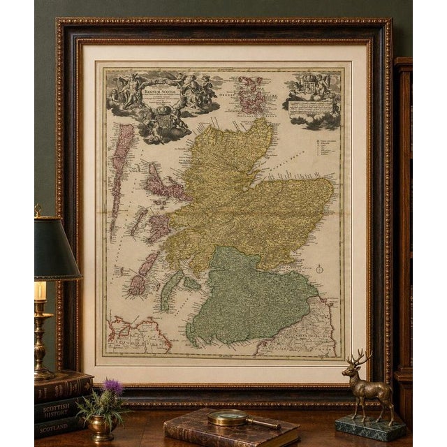 Title: antique map of scotland by johann baptist homann, c. 1710 description: original early 18th-century engraved map of...