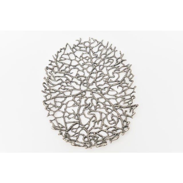 Contemporary Donna Karan for Lenox Abstract Coral Silver Oval Tray For Sale - Image 3 of 11