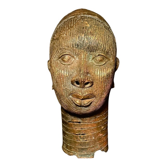 Early 20th Century Ife-Style Yoruba Bronze Portrait Head, Nigeria For Sale