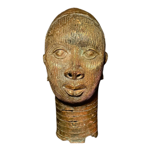 Early 20th Century Ife-Style Yoruba Bronze Portrait Head, Nigeria