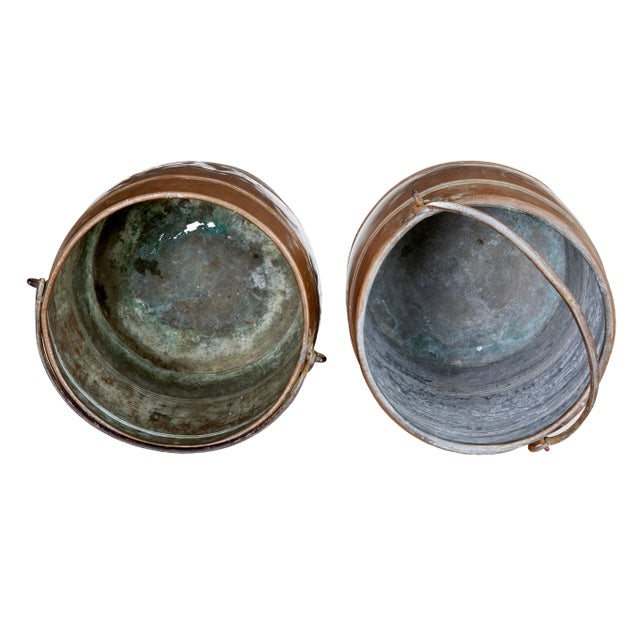 19th Century Copper Buckets, Set of 2 For Sale - Image 5 of 8