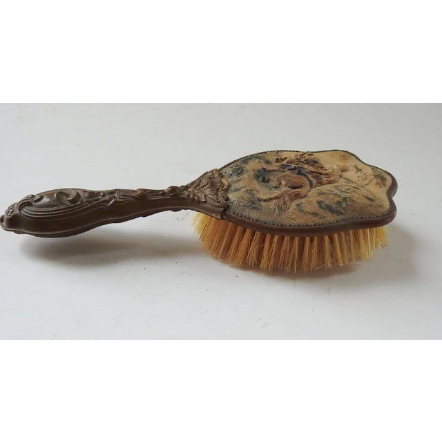 Late 19th Century Antique Brass & Gutta Percha Brush With Arabian Horse For Sale - Image 5 of 6