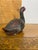 Small Vintage Japanese Metal Goose with Traces of Red Paint. Made in the Mid 20th Century