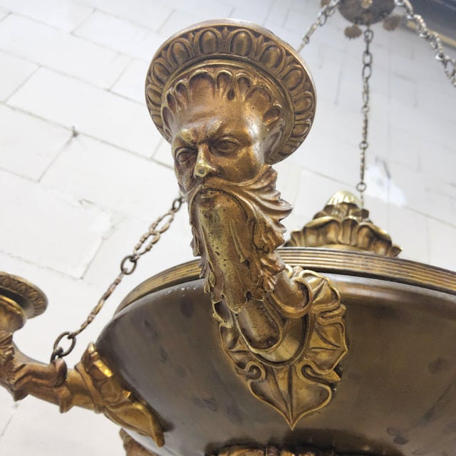 Description: very impressive and decorative french neo-renaissance chandelier / hall lamp from circa 1890–1910. This...
