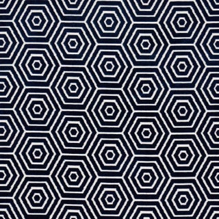 SAMPLE - Schumacher x Mary Mcdonald Bees Knees Cut Velvet Fabric In Navy For Sale