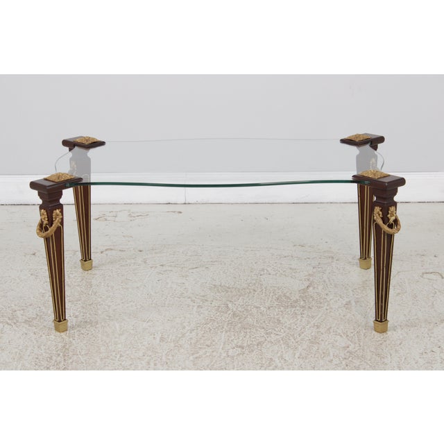 Vintage Louis XVI Dore Glass Coffee Cocktail Table For Sale In Philadelphia - Image 6 of 13
