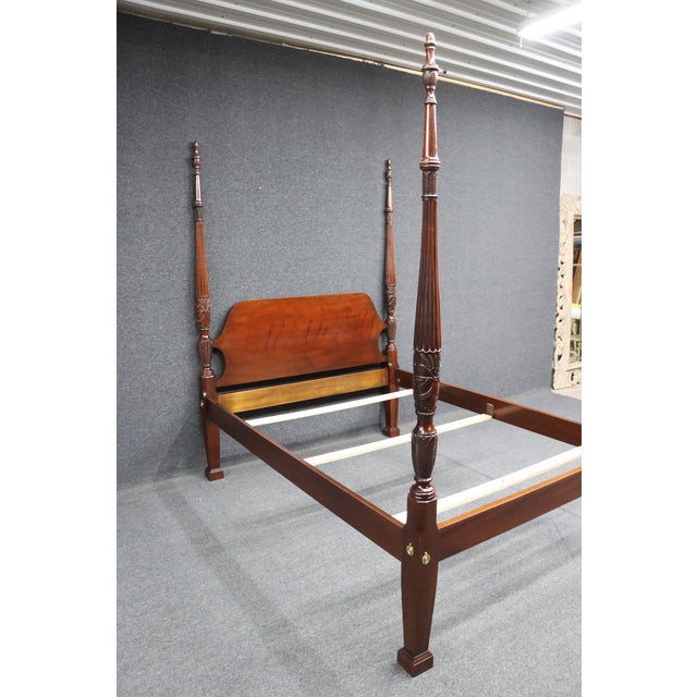 Councill Furniture Councill Rice Carved Mahogany Poster Bed For Sale - Image 4 of 11
