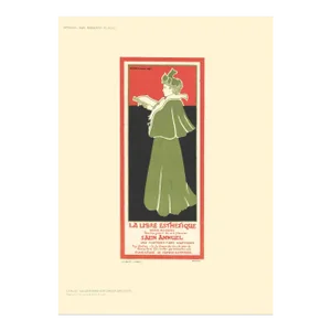 1897 Gisbert Combaz 'La Libre Esthetique' Vintage Green, Red, Black Germany Lithograph