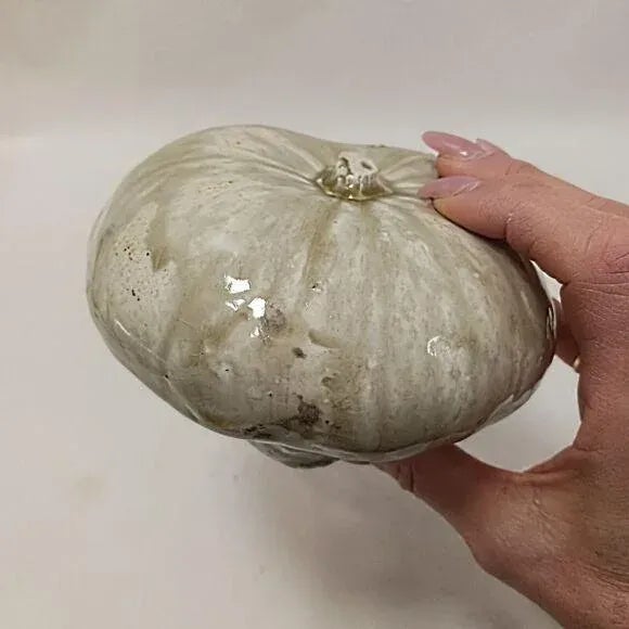 Beige 1990s Realistic Ceramic Gourd Ugly Pumpkin Art Glaze Kitsch Decor Thanksgiving Kitchen For Sale - Image 8 of 13