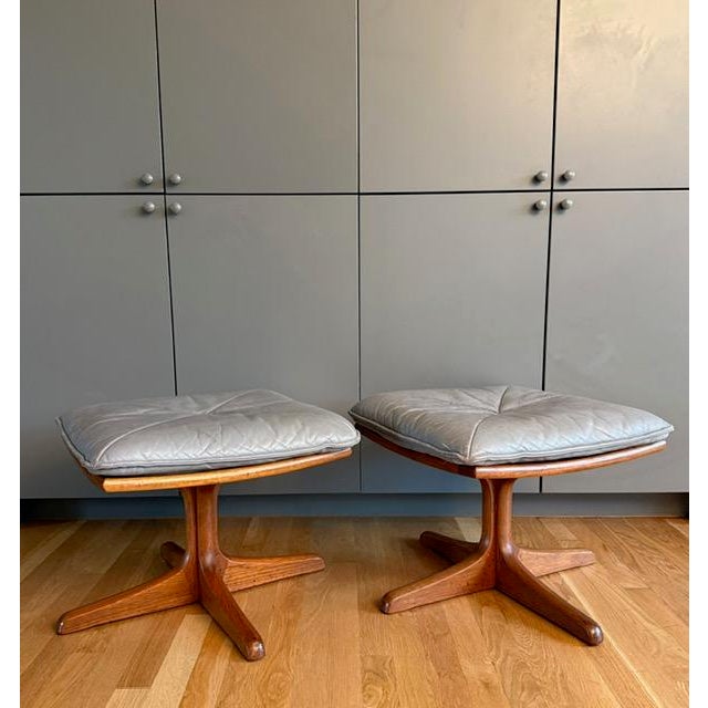 Gray Mid Century Scandinavian Modern Foot Stool in the Style of Lied Mobler For Sale - Image 8 of 18