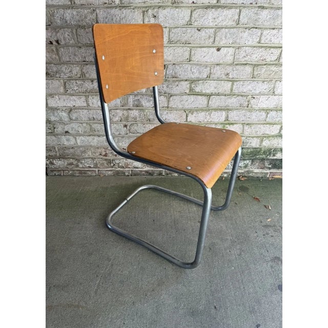 Mid-Century Modern Mid 20th Century Vintage Bent Wood and Chrome Chair For Sale - Image 3 of 11