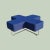 Bring timeless design into your home with this Postmodern modular bench by Allermuir in a vibrant blue fabric. Design...