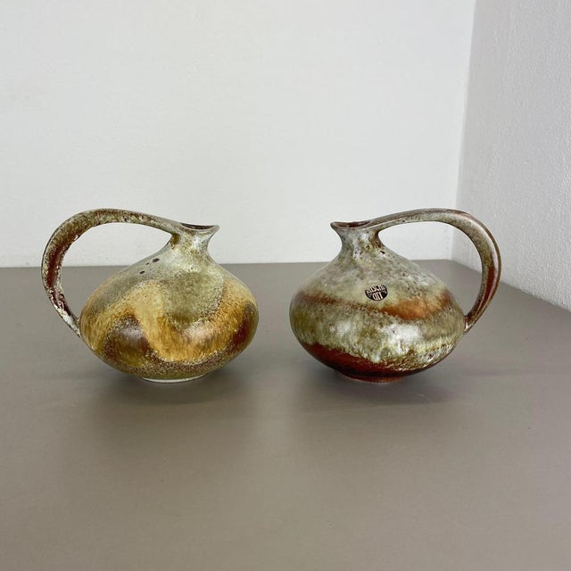 Pottery Vases 313 by Kurt Tschörner for Ruscha, Germany, 1960s, Set of 2 For Sale - Image 16 of 18