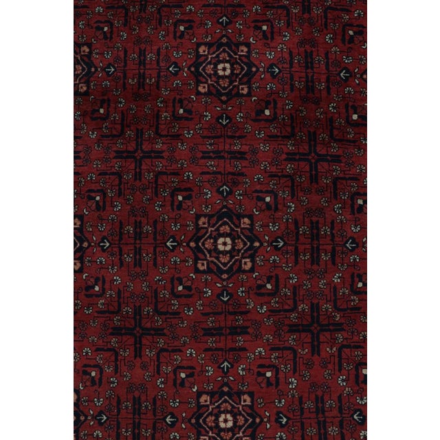 Tribal Rug & Kilim’s Afghan Baluch Tribal Rug in Burgundy and Blue Geometric Patterns For Sale - Image 3 of 7