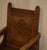 Mid 19th Century Set of Antique English Carved Oak Armchairs with Armorial Crest Coat of Arms, 1860 For Sale - Image 5 of 18