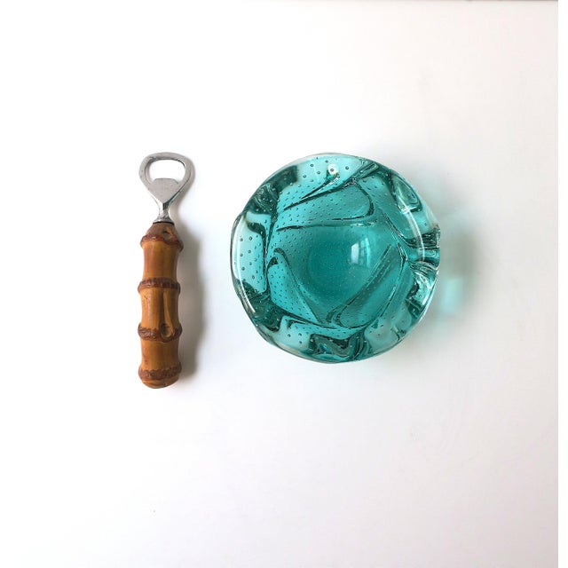 Late 20th Century Sheffield Bottle Opener With Bamboo Handle British Campaign Design Gucci Style For Sale - Image 5 of 10