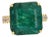 Vivid Green Emerald Shape Square Step Cut Emerald Diamond Cocktail Stateme, Size 6.5 For Sale