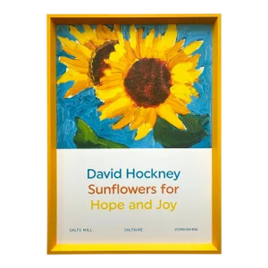 David Hockney Lithograph Print Framed Pop Art Poster " Sunflowers for Hope and Joy " 1995