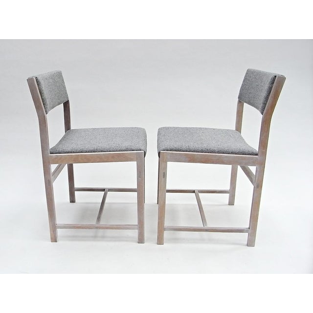 Set of Chairs in Whitened Oakwood & Kvadrat Fabric For Sale - Image 9 of 18