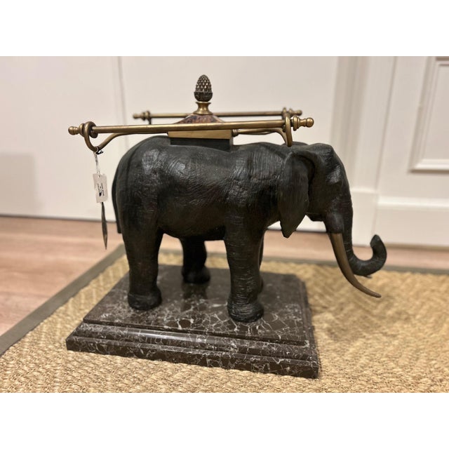 2010s Maitland Smith Elephant Towel Holder For Sale - Image 5 of 11
