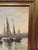 20th Century Oil Painting "Ships in Harbor" For Sale - Image 4 of 9