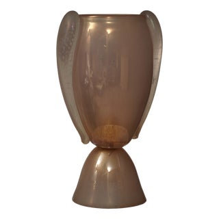 Italian Pink Blown Murano Glass Table Lamp, 1980s For Sale