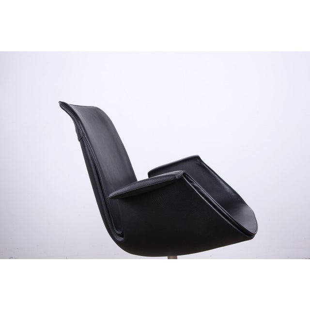 Danish Model FK 6725 Armchair in Black Leather and Chromed Steel by Preben Fabricius and Jørgen Kastholm for Walter Knoll, 2000s For Sale - Image 3 of 16