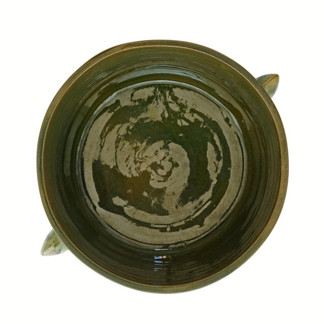 Late 20th Century Late 20th Century Olive Green Majolica Crab Lidded Serving Tureen Portugal Palissy Ware Coastal Decor For Sale - Image 5 of 11
