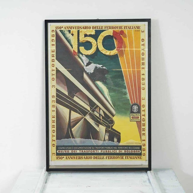 150th Anniversary of Italian Railways Poster, 1989 For Sale - Image 5 of 5