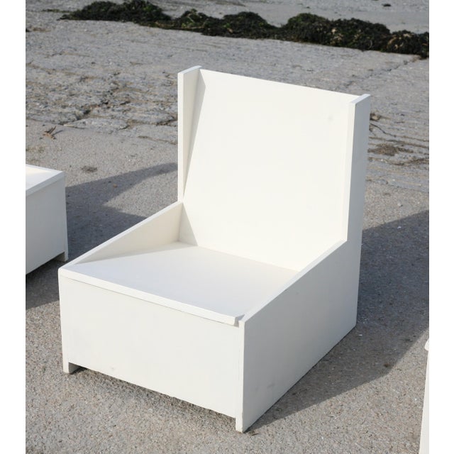 Brutalist Lounge Chairs in Painted Wood, 1960s, Set of 3 For Sale - Image 10 of 18