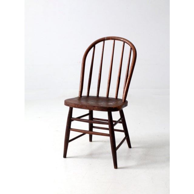 Antique Farmhouse Spindle Back Dining Chair For Sale - Image 4 of 11