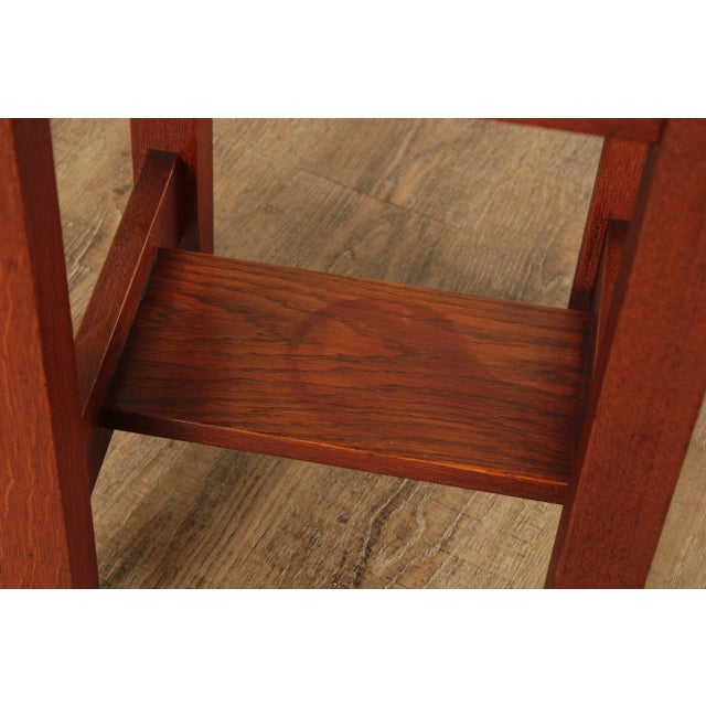 Antique L. & J.G. Stickley Mission Oak Plant Stand For Sale - Image 11 of 12