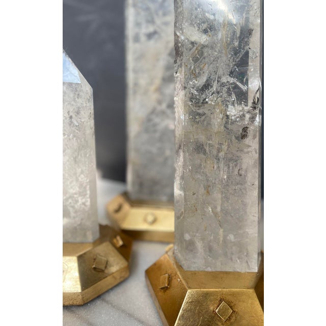 Mid 20th Century Set of 3 Rock Crystal Tower Points, USA, Mid 20th Century For Sale - Image 5 of 5