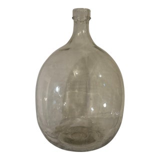 Vintage XL Clear Glass French Demijohn For Sale
