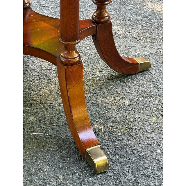 Vintage Solid Cherry Regency Round End Table For Sale - Image 4 of 9