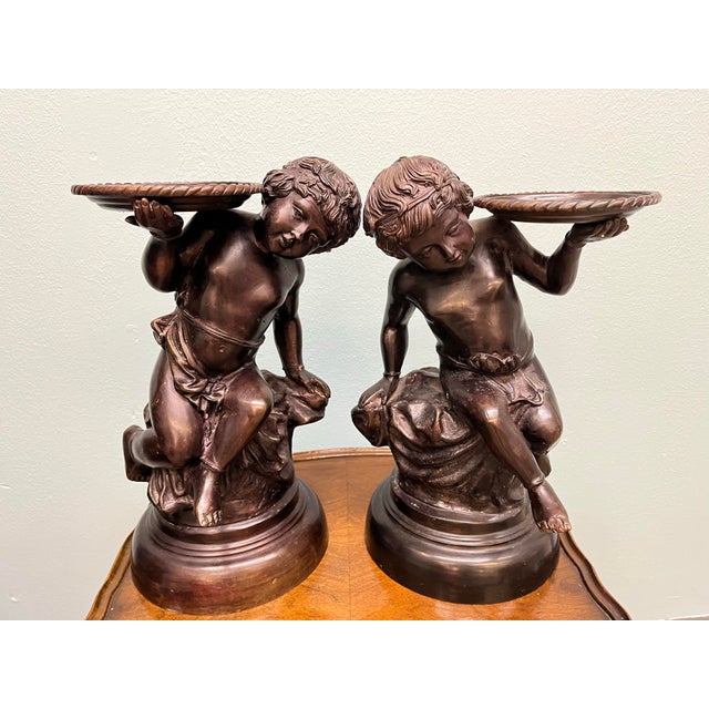 Pair of 1980s Bronze Neoclassical Statues For Sale In Dallas - Image 6 of 12