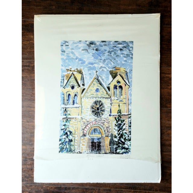 1990s 1995 Vintage St. Francis Cathedral Fine Art Proof Print, Signed Spencer Walaitis For Sale - Image 5 of 16