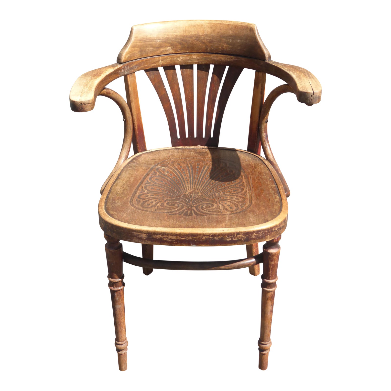 家具 Vintage THONET Arm chair Vintage Thonet Style Bentwood Library Arm Chair | Chairish