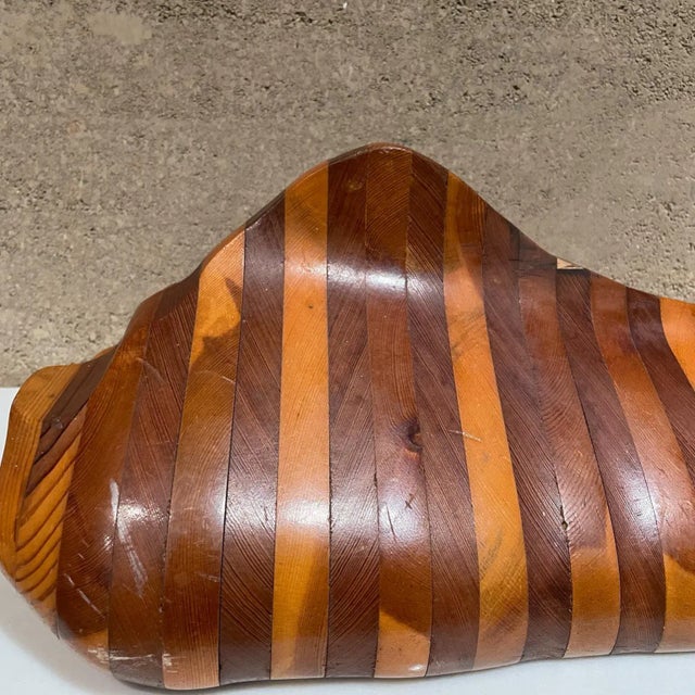 Mid-Century Modern Abstract Table Sculpture Exotic Wood Stripe For Sale In San Diego - Image 6 of 10