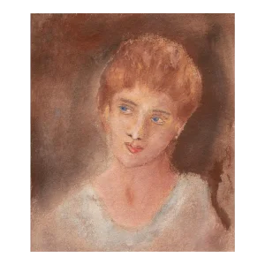 Portrait of a Woman by Unknown Artist, Vintage Watercolor Painting