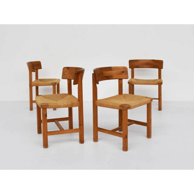 Extendable Pine Wood Table with Chairs Mod. To Love by Rainer Daumille, Denmark, 1977, Set of 7 For Sale - Image 6 of 13