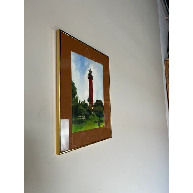 For your consideration we are presenting for sale this fantastic Vintage impressionist lighthouse landscape watercolor...