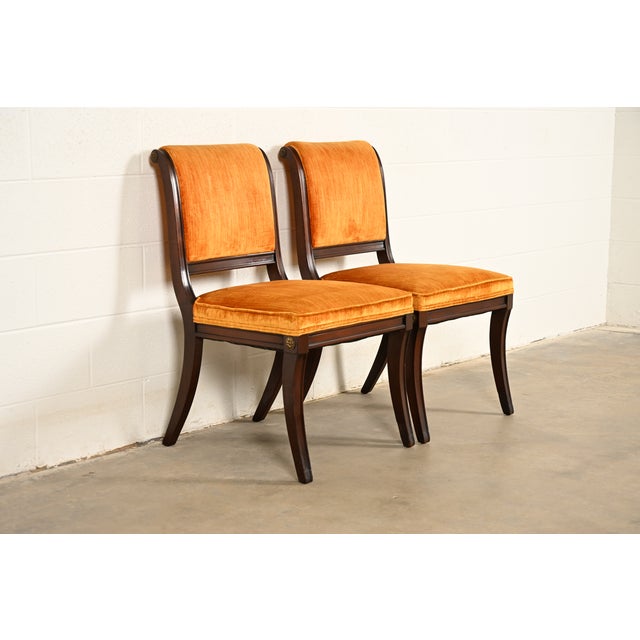 1960s Kittinger Regency Carved Mahogany Side Chairs or Dining Chairs, Pair For Sale - Image 5 of 15